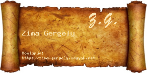 Zima Gergely névjegykártya